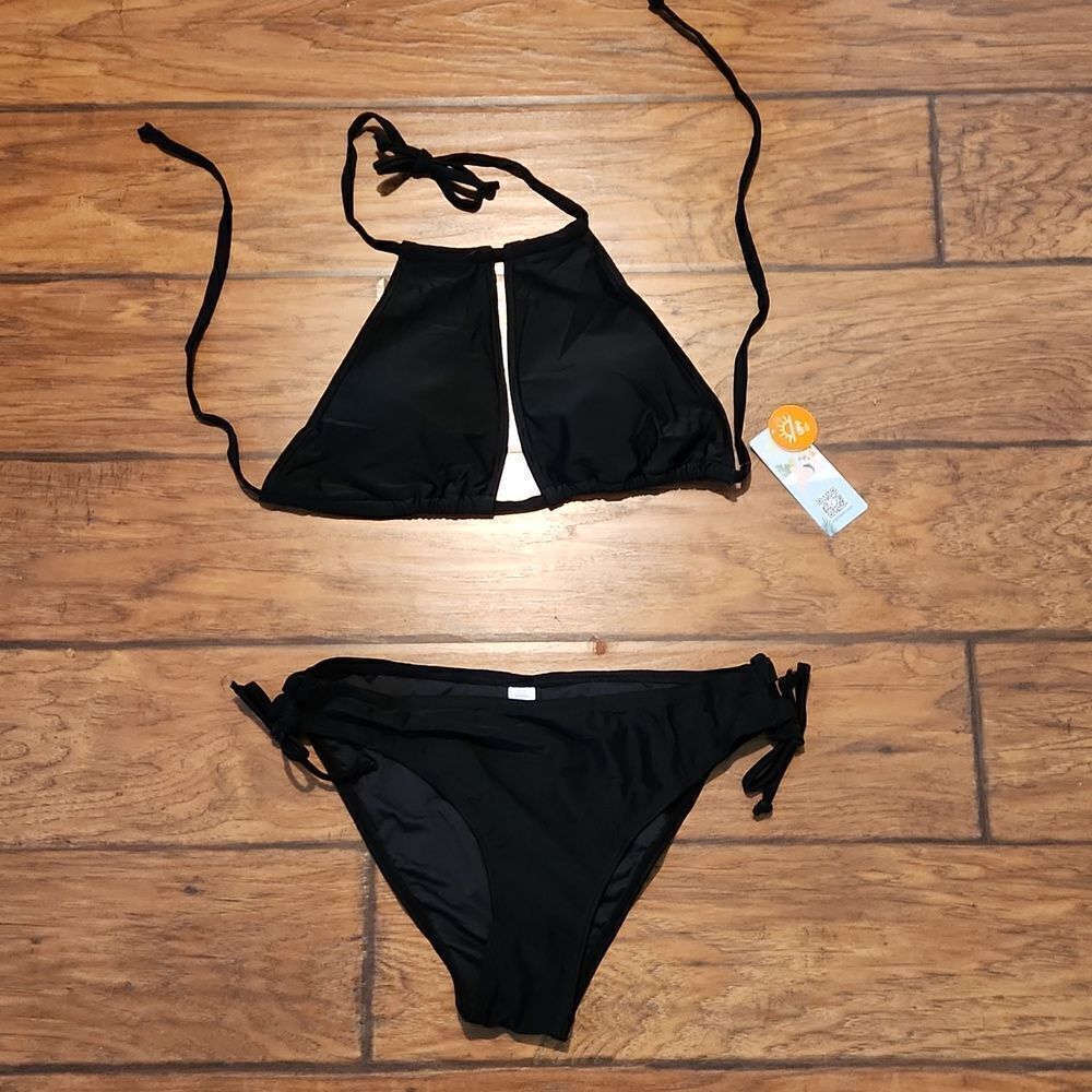 NWT Black 2 piece bikini women's size large by mycharmo.com